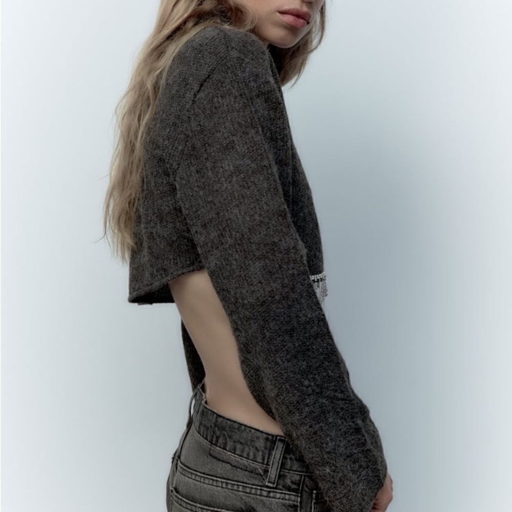 Zara JEWEL SOFT SWEATSHIRT New - Picture 5 of 6